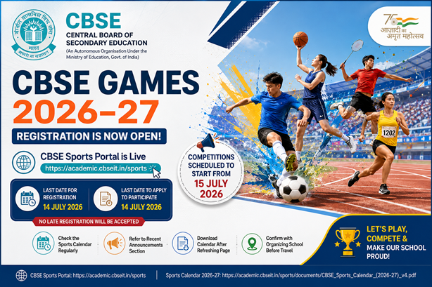 CBSE Games 2026–27 Registration Last Date Announced | CBSE Sports Portal Live | Circular No. Acad-48/2026